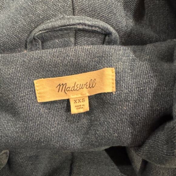 Madewell Indigo Terry Sweatshirt Puffer Coat Size XXS - Picture 7 of 11